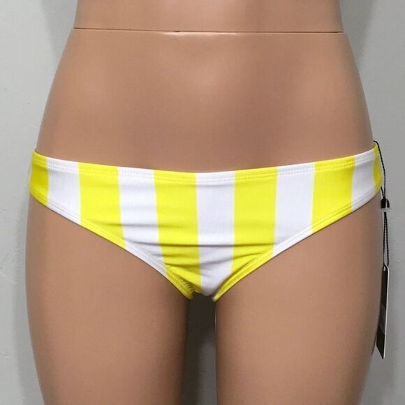 WILDFOX yellow and white stripe bikini bottoms.NWT - Picture 2 of 5